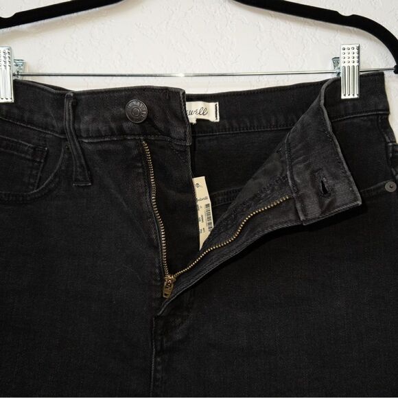 NWT Madewell Black Stretch Denim Straight Step Hem Edition Mini-Skirt Size 27 - Picture 4 of 10